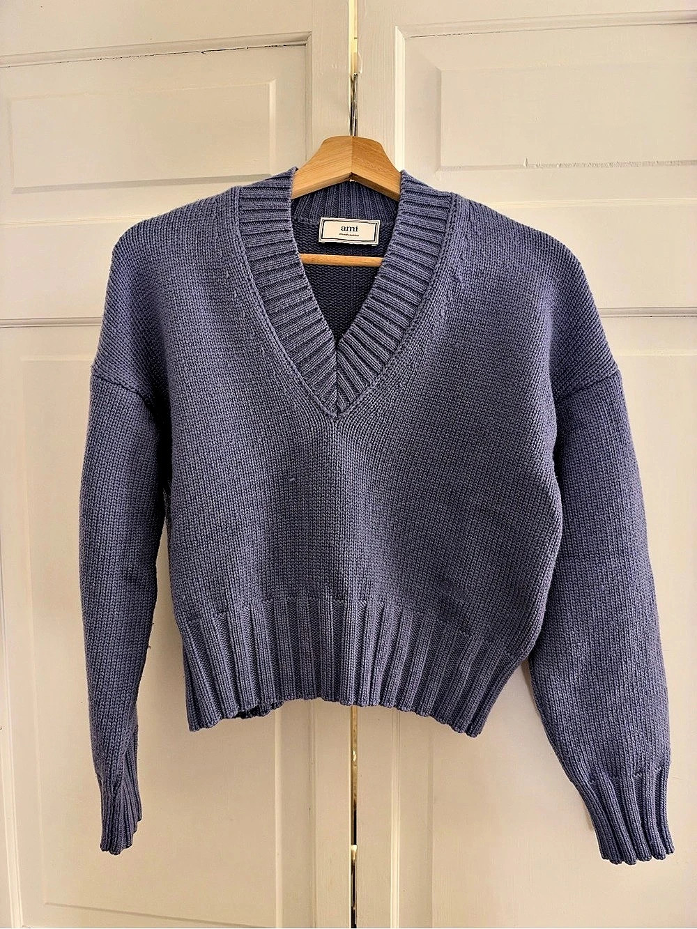 ami Purple V-Neck Sweater
